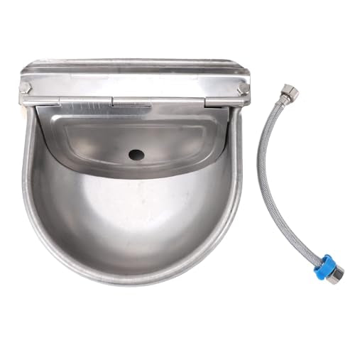 Stainless Steel Livestock Water Trough | Automatic Animal Drinking Bowl Dispenser for Dogs Cows Horses Large Capacity Easy to