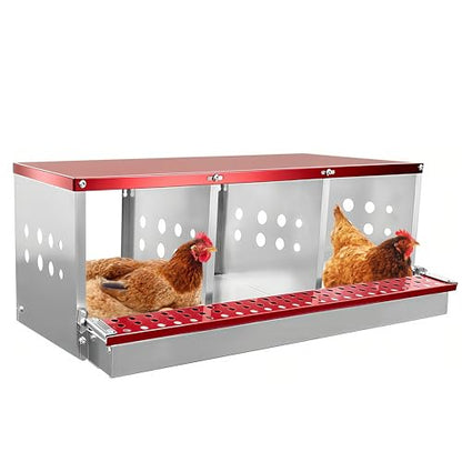 XINYI Chicken Nesting Boxes for Laying Eggs, Metal Coop for 3 Chickens,Roll Away Nesting Boxes,Easy Egg Collection, Brooder Box for Rabbit, Squirrel, Parakeet, Owl, Cockatiel, Robin - size: 3 Compartments