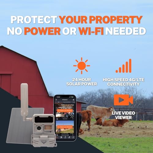 Barn Owl RangeCam Cellular Security Camera System – Off-Grid Monitoring with Solar Power, No WiFi, Works on All U.S. Networks – Farm, Ranch & Property Surveillance (RangeCam Live) - style: RangeCam Live