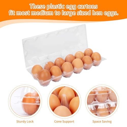 120Pack Egg Cartons Cheap Bulk Empty Egg Cartons Egg Holders for Home Ranch Chicken Farm, Commercial Business Market Display, 2x6 Grids, Large - size: Large, style: 2x6Grids-120count