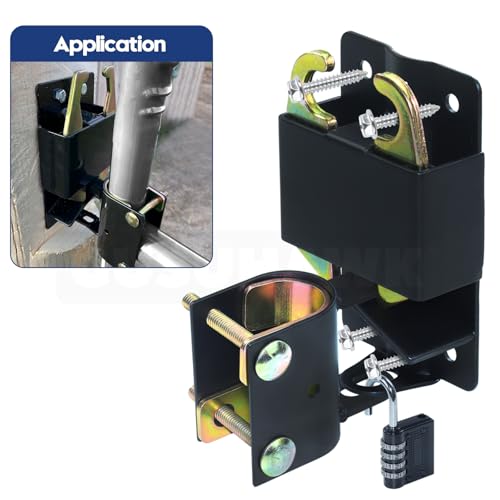 S16100700 Two Way Lockable Gate Latch (Small Size Version: 3" L x 5" H) with Black 4-Digit Combination Lock for Metal Tube Gates with 1-1/4" to 1-1/2" Diameter Tubes - color: 1x S16100700(Small Size Version 3"x 5")