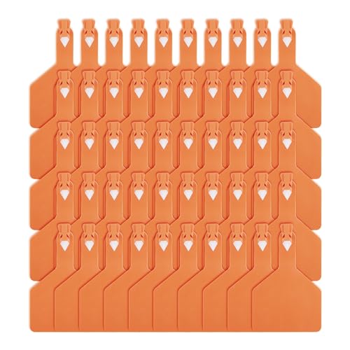 Danbark 50-Count One-Piece Cattle Ear Tags – Large TPU Cow Tags, Fade-Resistant & Cold-Resistant for Easy Livestock Identification and Herd Management(Orange) - color: Orange