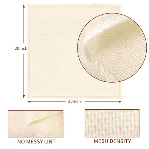 Cheese Cloths, 10Pcs 20x20 Inch Grade 100 Precut Cheese Cloths for Straining, Cotton Unbleached, Reusable Muslin Cheesecloth for Straining, Making Yogurt, Juice, Cooking Turkey - size: 10Pcs-20x20 inch