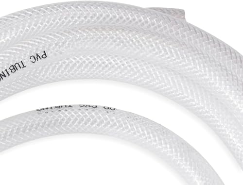 DAVCO 3/4" ID × 100 ft Heavy Duty Braided Clear Plastic Vinyl Tubing, Flexible High Pressure Reinforced PVC Vinyl Tube Hose, Non-toxic, BPA Free - size: 3/4"ID, style: 100 Feet