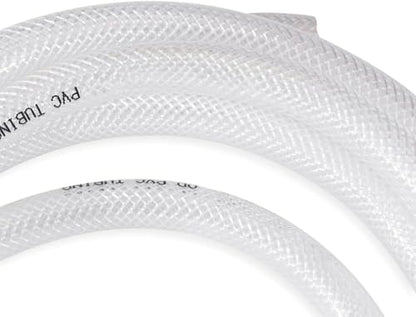 DAVCO 3/4" ID × 100 ft Heavy Duty Braided Clear Plastic Vinyl Tubing, Flexible High Pressure Reinforced PVC Vinyl Tube Hose, Non-toxic, BPA Free - size: 3/4"ID, style: 100 Feet