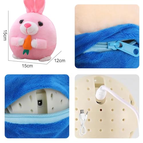 Active Moving Pet Plush Toy, Interactive Dog Toys Pet Bouncing Balls, USB Rechargeable Interactive Washable Cartoon Pig Plush Sound Electronic Dog Toy, Small Cute Squeaky Pig Dog Toy (Rabbit) - color: Rabbit