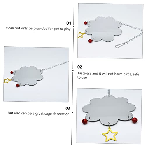 GALPADA Chicken Themed Bird Hanging Mirror Toy Pet Mirror Sound Bell for Fun Material