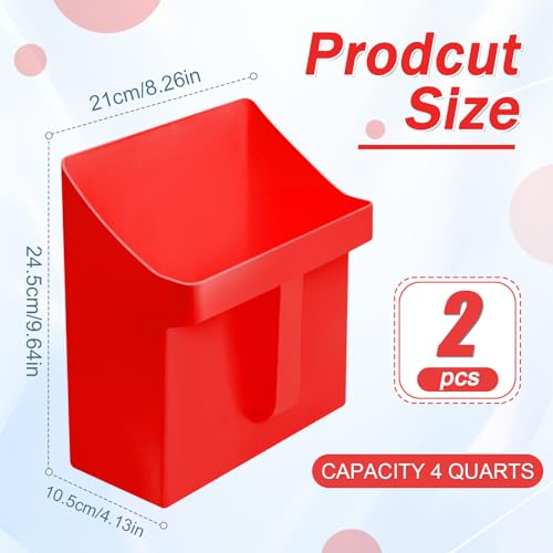 Relaxweex 2 Pcs 4 Quart Large Feed Scoop(Red) - color: Red