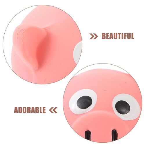 Interactive Pig Head Squeaky Dog, Sturdy Latex Chew Ball for Small and Large Dogs, Puppy Teething for Indoor and Outdoor Play, Pink Pet