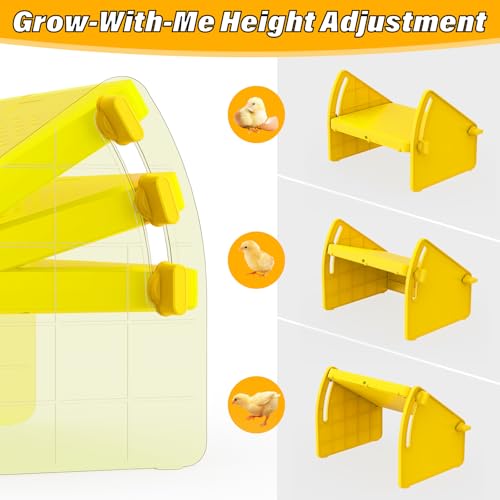 Heating Brooder Plate for Chicks Ducklings, Adjustable 3 Levels Temperature Brooder House for Keeping Poultry Warm(Yellow, L) - color: Yellow