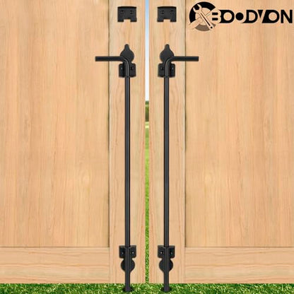 36 Inch Cane Bolt Gate Drop Rod Heavy Duty Gate Hardware, Gate Ground Latch for Wooden Fences, Metal Gates Doors Stopper for Gate Ground, Wrought Iron Gate Latches, Black Finish(1 Pack) - size: 36 Inch