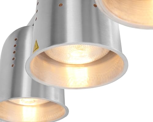 Kratos Commercial Countertop Food Heat Lamp|Freestanding Three Bulb Warmer | Silver Countertop Heat Lamp for Food |120V, 750W | Adjustable Height Design | ETL Certified (31M-005) - size: 3 Bulb-Silver