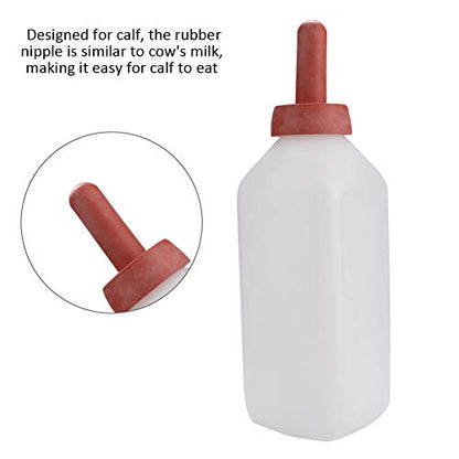 2L Calf Nursing Bottle with Natural Rubber Nipple,Plastic Milk Feeder for Calves,Weaning Tool for Small Animals,Easy to Clean