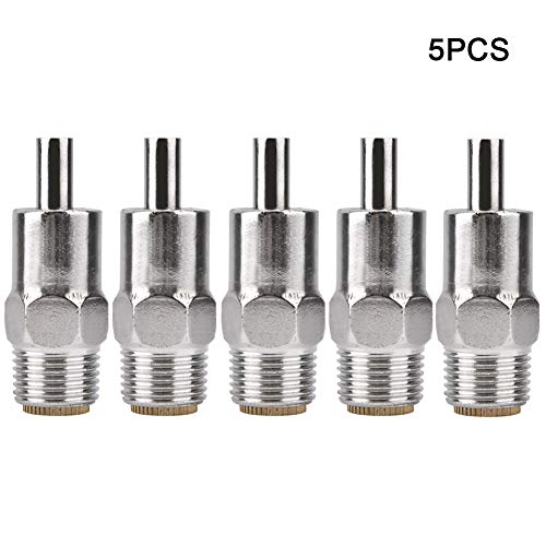 SUNGOOYUE Automatic Nipple Water Drinker, Stainless Steel Copper Straw Type Water Dispenser 5PCS, Compact No Drip Livestock Waterer for Pigs Piglets Goats Sheep Farm Use
