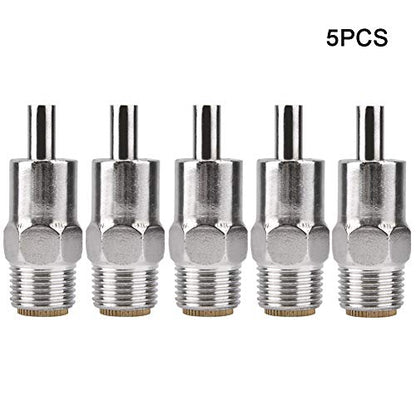 SUNGOOYUE Automatic Nipple Water Drinker, Stainless Steel Copper Straw Type Water Dispenser 5PCS, Compact No Drip Livestock Waterer for Pigs Piglets Goats Sheep Farm Use