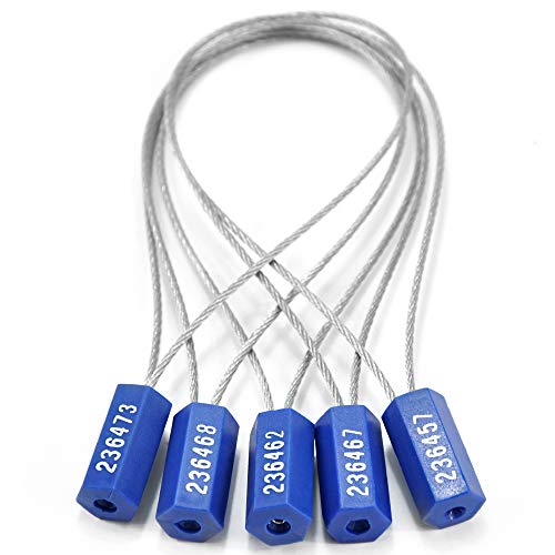 500 Numbered Steel Cable Seals - Tamper Proof, Pull Tight Container Seal (Blue) - color: Blue, size: 500 Pcs