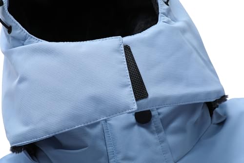 MOERDENG Women's Waterproof Ski Jacket Warm Winter Coat Hooded Snowboarding Jacket Snow Coat - color: Denim Blue, size: XX-Large