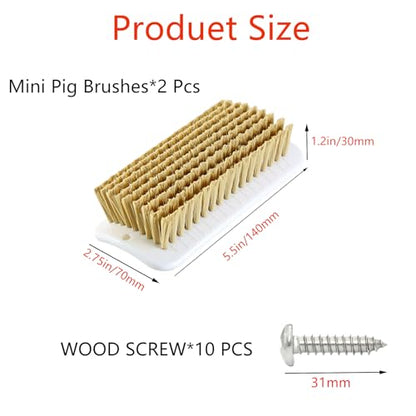 2 Pcs Pig Enrichment Toy, Self-Grooming and Scratch Brush for Mini Pigs, Encourage Natural Behavior, Relieve Stress, Suitable for Installation on Outdoor Trees, Fences, Wooden Stakes, and Pigsties