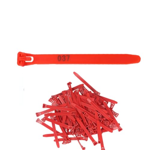 100 Chicken Leg Rings, Numbered Chicken Identification Leg Bands, Reusable for Ducks, Chicks, Chickens, Pigeons and Goose, Suitable for Poultry Raising or Management(6 Colors) red 100pcs No Numbers - color: Red, size: 100pcs No Numbers