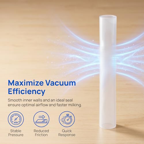 SHINEOFI 4pcs Food Grade Milking Machine Hose Tube for Cow and Goat Milking Machines Replacement Part with Transparent Material and Flexible Design for Efficient Dairy Farming