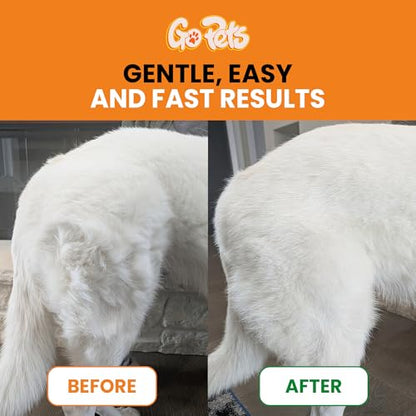 GoPets Self-Cleaning Slicker Brush for Dogs & Cats, Deshedding & Dematting Comb with Retractable Bristles, Undercoat Tool for Long Haired Dogs, Non-Slip Handle, Detangler for Mats & Shedding Fur - style: Slicker Dematting Comb