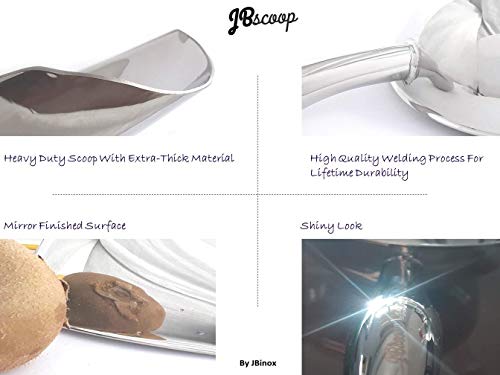 JBscoop Stainless Steel Ice Scoop, Small Metal Food Candy Scoop for Kitchen Bar Party Wedding - 6 Oz - size: 6 Oz