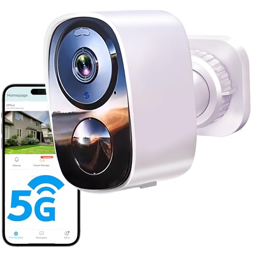 2026 Upgraded 2K Security Cameras Wireless Outdoor, Free Cloud Storage, 1-6 Months Battery Life, Waterproof, 2-Way Talk, AI Motion Detection Spotlight Siren Alarm Cameras for Home Security - color: White - 2.4G&5G Camera