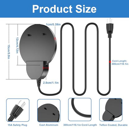 150W Specialized Bird & Chicken Waterer Heater - Tailored for Avian and Poultry Drinking Needs - Perfect for Indoor & Outdoor Winter Use - Durable Aluminum Cast for Rapid, Efficient Heating