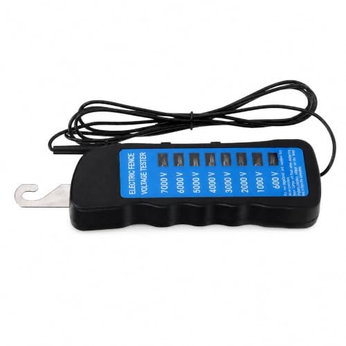 Jiawu Fence Tester, 7KV Neon Fence Voltage Tester for Electric Fence, Fault Finder, Portable Voltage Meter with Probe, Farm Fence Tester with 8 Neon Lights, Fencing Accessories 600V - 7000V