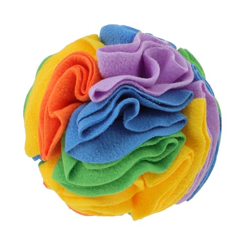 Snuffle Ball for Dogs, Designed for Small Breeds and Puppies, Interactive Dog Toys, Keeps Pets Busy with Storage Bag Machine Washable, Colorful, Small - color: Bright Rainbow, size: Small