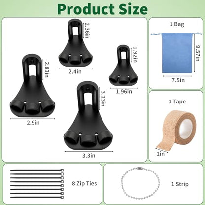 4 Size Chicken Leg Splints with Toe Separator, Durable and Unbreakable PETG Material for Broken Leg Bumblefoot Curled Toes, Reinforced Poultry Leg Brace for Hens Chicks Ducks