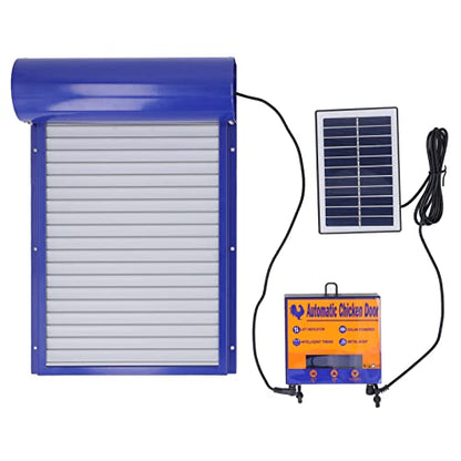 Automatic Chicken Coop Door, Solar Powered 2 Modes Chicken Door with Timer and HD LED Display, Programmable Iron Sheet Metal Auto On Off in The Morning and Evening Coop Door Opener
