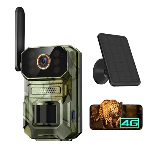Hubposh 4G LTE Cellular Solar Security Camera | 1080p bullet cam, night vision with motion activated, 2-way talk, IP65 outdoor security, built-in SIM, plan sold separately