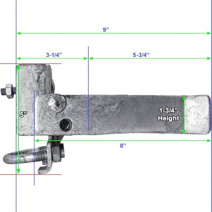 Commercial Single GATE Strong Arm Latch for 2-1/2" Fence Post - and 1-5/8" Thru 2" Chain Link or Round Pipe Gate Frames CASE Qty 2 - size: 2-1/2" Single Gate - Case