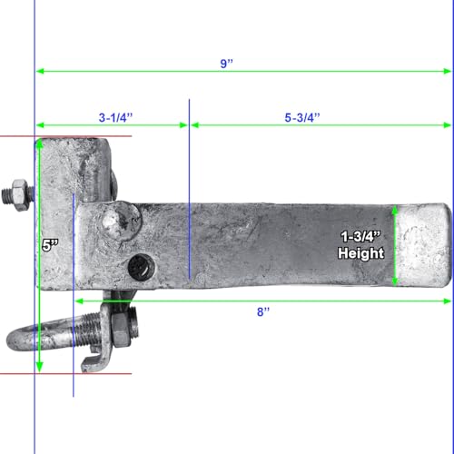 Commercial Single GATE Strong Arm Latch for 2-1/2" Fence Post - and 1-5/8" Thru 2" Chain Link or Round Pipe Gate Frames (Each) - size: 2-1/2" Single Gate