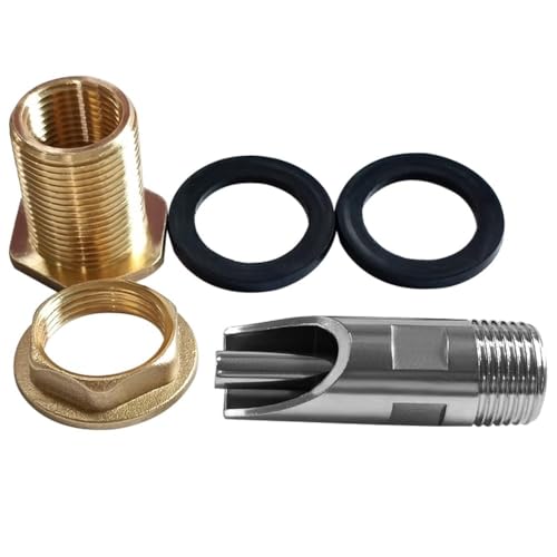Joywayus 1PCS Stainless Steel Automatic Pig Nipple Water Drinker Feeder Waterer + 1PCS Brass Water Tank Connector Bulkhead Fitting + 1PCS Hole Opener Kit for Sows Piglets Drinking