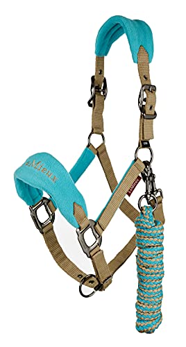 LeMieux Vogue Fleece Headcollar - Halter & Leadrope - Extra Padding, Adjustable at Curb and Poll Strap - color: Hunter Green, size: x-full