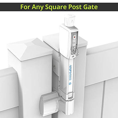 D&D Technologies ML3VPKAWT MagnaLatch Vertical Pull 12-inch Gate Latch, Magnetic Lock System, Professional-Grade Child & Pet Safety Latch, Rekeyable Security Lock System, Square Gate Frame and Post