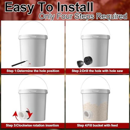 Potchen 25 Sets Chicken Feeder and Water Cup Kit, Quail & Chick Port Feeder and Automatic Chicken Waterer with Hole Opener, Drill, DIY Waterer for Various Poultry