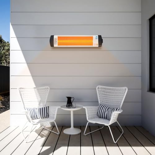 Econat C-15 Infrared Electric Heater 1500W, Wall Mounted Indoor/Outdoor Heater with Adjustable Thermostat, Energy Efficient – 5 Pack