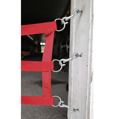 Country Pride Barn Door Guards, Heavyweight 2-Inch Polypropylene Webbing, Adjustable Length, Stainless Steel D-Ring Ends, Open-End Snaps, Stall Safety and Ventilation (14', Red) - color: Red, size: 14'