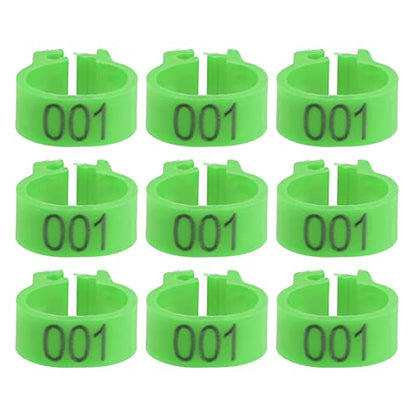 100PCS 8MM 001-100 Numbered Plastic Letter Pigeon Bird Leg Bands Rings, Bird Chicks Parrot Clip Rings Band (Green) - color: Green