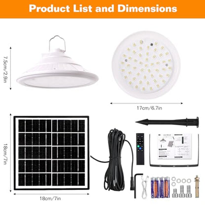 Solar Chicken Coop Light with Timer | Three-Color Dimmable LED, IP66 Waterproof Hanging Ceiling Pendant Light Suitable for Poultry Farms,Coops,Patio,Camping,Garage etc (White) - color: white 1pcs