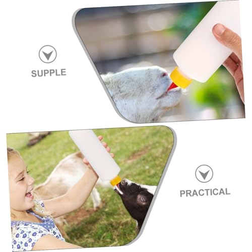 Kisangel 2sets Animal Feeding Bottles Goat Milk Bottle Feeder for Cows Sheep Goats Farm Use Milk Nipple