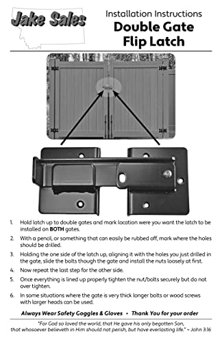 Jake Sales Double Gate Flip Sentry Gate Latch-Flip Latch, Latches Two Gates Together & can be Padlocked for Added Security-Heavy Duty Double Gate Latch is Powder Coated Black & has Bolt Gate Hardware - size: Dumpster Flip Latch - Each