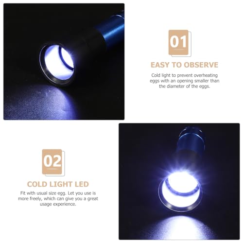 Handheld Egg Candler with Cold Led Light for Chicken Duck Goose Egg Incubation and Hatching Portable Candling Lamp for Farm Testing - color: Blue