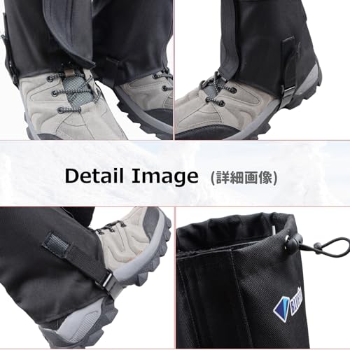 Azarxis Hiking Gaiters for Outdoor Hunting Walking Backpacking Women Men Ankle Leg Guard Boot Legging Cover Snow Waterproof - color: #01 Black