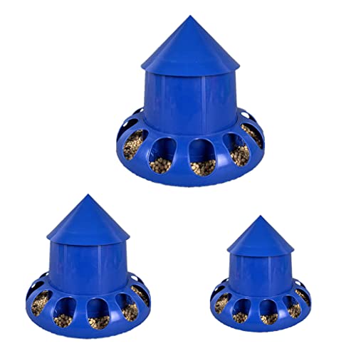 Feeder No Waste Automatic Poultry Food Dispenser House Design with Cover Hanging Poultry Food Contain Chick Feeders for Brooder No Waste - size: S
