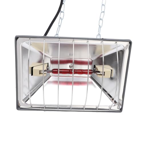TARSHYRY Chicken Coop Heater, Adjustable Temperature Poultry Brooder Heat Lamp with Thick Protective Mesh and Hanging Chain, for Chicken Duckling Piglet (250w)