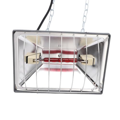 TARSHYRY Chicken Coop Heater, Adjustable Temperature Poultry Brooder Heat Lamp with Thick Protective Mesh and Hanging Chain, for Chicken Duckling Piglet (250w)
